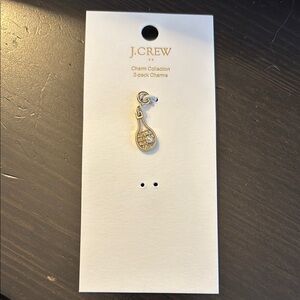 J. Crew Factory Gold Tennis Charm with Pearl Accent